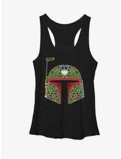 Movies Star Wars Boba Fett Sugar Skull Womens Tank Top