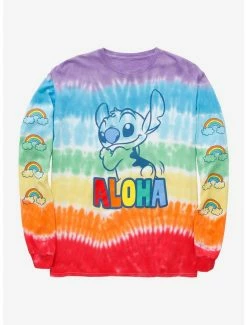 Disney Pride Lilo & Stitch Aloha Tie-Dye Long Sleeve T-Shirt - BoxLunch Exclusive