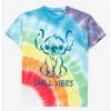 Disney Pride Lilo & Stitch Chill Vibes Rainbow Tie-Dye Youth T-Shirt - BoxLunch Exclusive