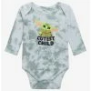 Star Wars The Mandalorian The Child Long Sleeve Tie-Dye Infant One-Piece - BoxLunch Exclusive