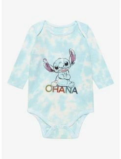 Disney Lilo & Stitch Ohana Tie-Dye Long Sleeve Infant One-Piece