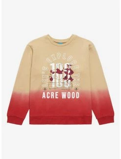 Tie-Dye Disney Winnie The Pooh Explore Hundred Acre Wood Dip-Dye Youth Crewneck - BoxLunch Exclusive