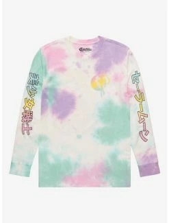 Sailor Moon Katakana Tie-Dye Long Sleeve T-Shirt - BoxLunch Exclusive