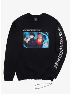 Television Jujutsu Kaisen Megumi Fushiguro & Yuji Itadori Character Panel Toggle Crewneck - BoxLunch Exclusive