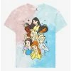 Disney Princess Group Portrait Bouquet Tie-Dye T-Shirt - BoxLunch Exclusive -boxlunch store 17986549 hi