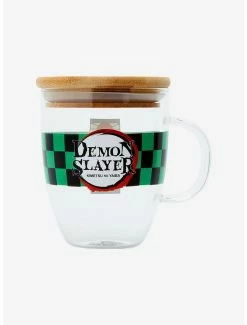 Television Demon Slayer: Kimetsu No Yaiba Hanafuda Glass Mug With Lid - BoxLunch Exclusive