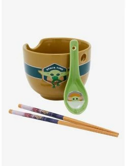 Television Star Wars The Mandalorian Grogu Snack Time Ramen Bowl With Chopsticks And Spoon -boxlunch store 19428703 av3