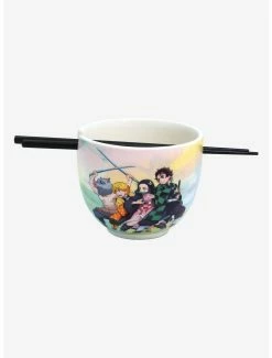Television Demon Slayer: Kimetsu No Yaiba Group Portrait Watercolor Ramen Bowl With Chopsticks