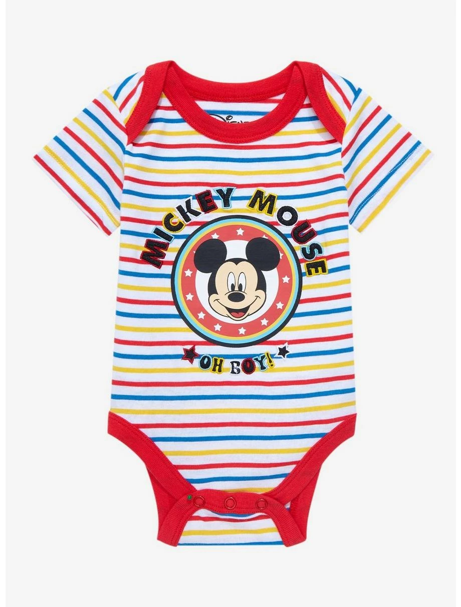 Television Disney Mickey Mouse Oh Boy Striped Infant One-Piece - BoxLunch Exclusive 3 Television Disney Mickey Mouse Oh Boy Striped Infant One-Piece - BoxLunch Exclusive