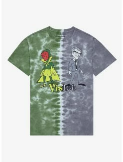 Television Marvel WandaVision Vision Split-Dye Couples T-Shirt - BoxLunch Exclusive