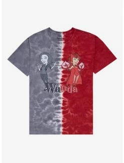 Television Marvel WandaVision Wanda Split-Dye Couples T-Shirt - BoxLunch Exclusive