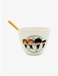 Television Jujutsu Kaisen Chibi Characters Ramen Bowl With Chopsticks